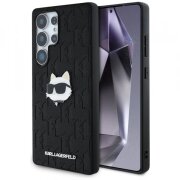 Husa pentru Samsung Galaxy S25 Ultra S938, Karl Lagerfeld, Monogram Choupette's Head, Neagra