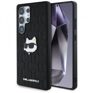 Husa pentru Samsung Galaxy S25 Ultra S938, Karl Lagerfeld, Monogram Choupette's Head, Neagra