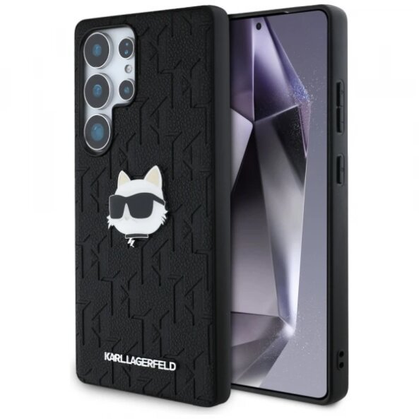 Husa pentru Samsung Galaxy S25 Ultra S938, Karl Lagerfeld, Monogram Choupette's Head, Neagra