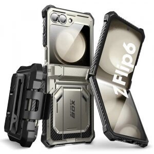 Husa pentru Samsung Galaxy Z Flip7 FE F741 / Z Flip6 F741, i-Blason, ArmorBox, Gri