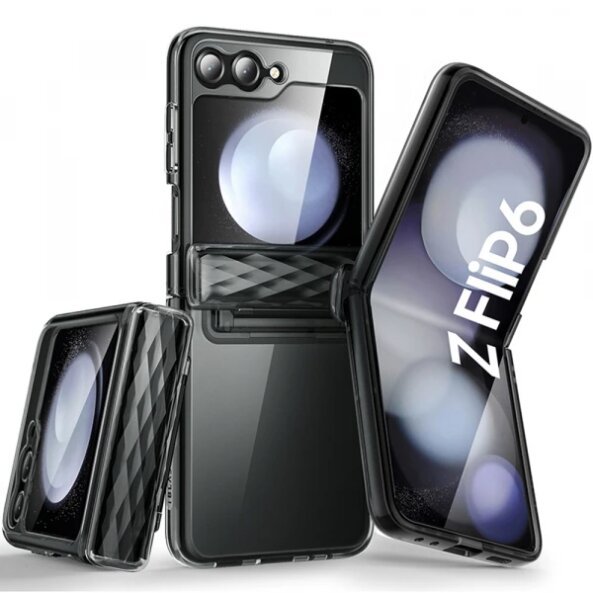 Husa pentru Samsung Galaxy Z Flip7 FE F741 / Z Flip6 F741, i-Blason, Cosmo, Neagra Satinata