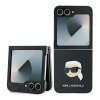 Husa pentru Samsung Galaxy Z Flip7 FE F741 / Z Flip6 F741, Karl Lagerfeld, Saffiano Monogram Karl's Head Metal, Neagra
