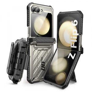 Husa pentru Samsung Galaxy Z Flip7 FE F741 / Z Flip6 F741, Supcase, Unicorn Beetle Pro, Gri