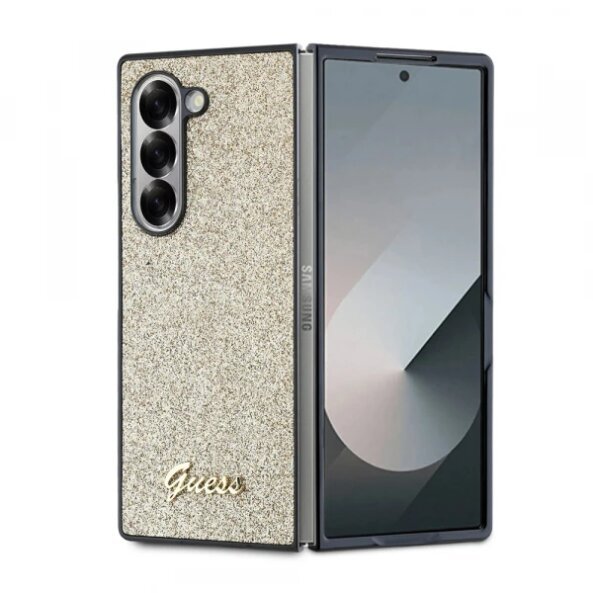 Husa pentru Samsung Galaxy Z Fold6 F956, Guess, Glitter Script, Aurie