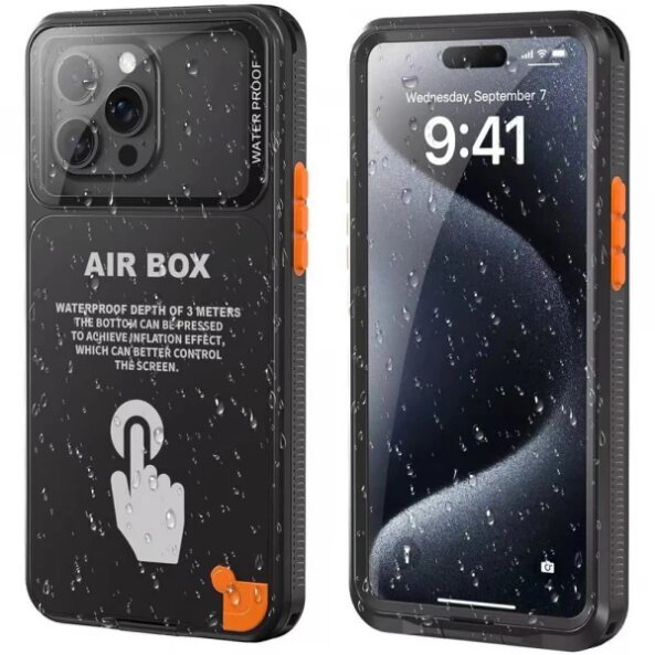 Husa Universala Waterproof pentru Telefon max. 6.1inch, ShellBox, AirBox, Neagra