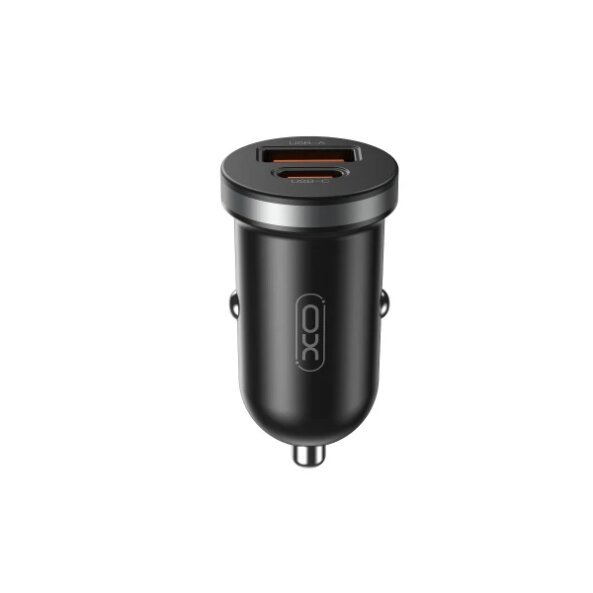 Incarcator Auto XO Design CC56, 30W, 3A, 1 x USB-A - 1 x USB-C, Negru 