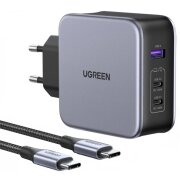 Incarcator Retea Cu Cablu USB-C UGREEN CD289, 140W, 5A, 1 x USB-A - 2 x USB-C, Gri 