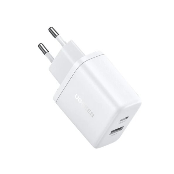 Incarcator Retea UGREEN X227, 20W, 3A, 1 x USB-A - 1 x USB-C, Alb 