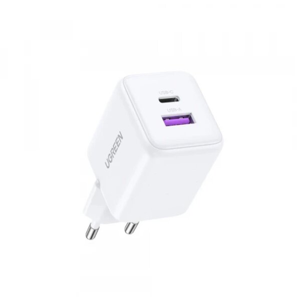 Incarcator Retea UGREEN X516, 30W, 3A, 1 x USB-A - 1 x USB-C, Alb 
