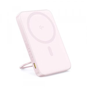 Baterie Externa Wireless Baseus PicoGo, 5000mAh, 20W, PD + FQI, 1 x QI - 1 x USB-C, Roz P10076800413-00 