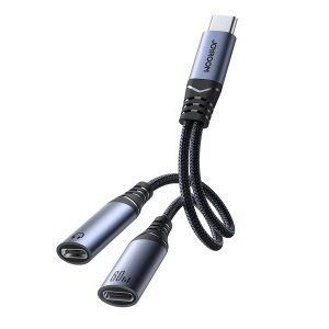 Cablu Audio USB-C - 2 x USB-C Joyroom SY-C03, 0.14m, Negru 