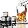 Cuburi De Gheata Techsuit  pentru Whiskey, Set 4 bucati, Argintii