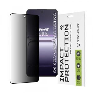 Folie de protectie Ecran Privacy Techsuit pentru OnePlus Nord CE5, Sticla Securizata, Full Glue, 111D
