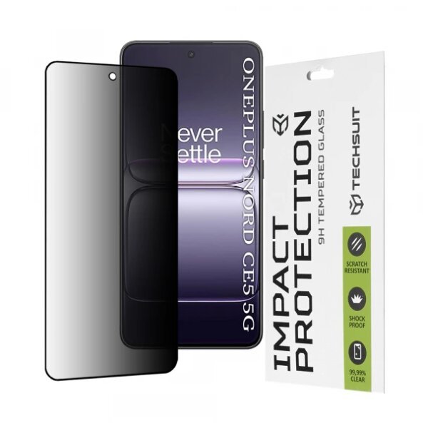 Folie de protectie Ecran Privacy Techsuit pentru OnePlus Nord CE5, Sticla Securizata, Full Glue, 111D