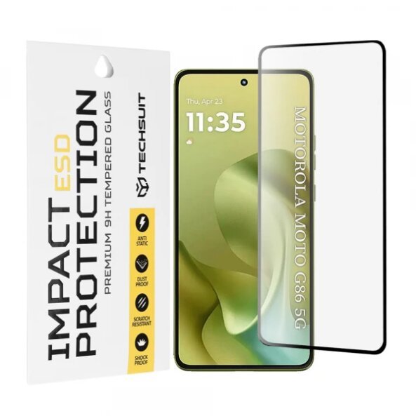Folie de protectie Ecran Techsuit pentru Motorola Moto G86 Power / G86, Sticla Securizata, Full Glue, Neagra