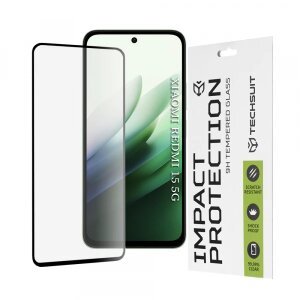 Folie de protectie Ecran Techsuit pentru Xiaomi Redmi 15 5G / 15 4G, Sticla Securizata, Full Glue, 111D, Neagra