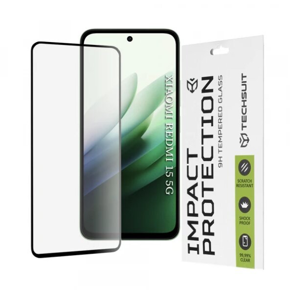 Folie de protectie Ecran Techsuit pentru Xiaomi Redmi 15 5G / 15 4G, Sticla Securizata, Full Glue, 111D, Neagra