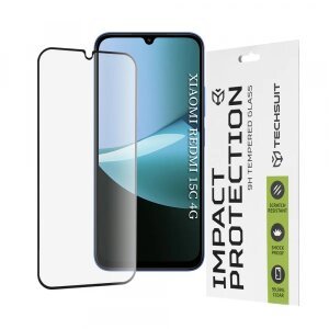 Folie de protectie Ecran Techsuit pentru Xiaomi Redmi 15C 5G / 15C 4G, Sticla Securizata, Full Glue, 111D, Neagra