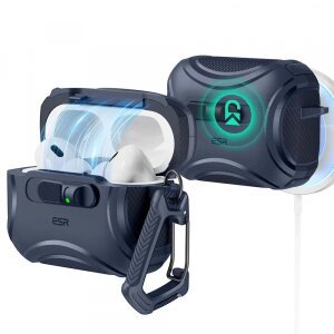 Husa ESR Cyber FlickLock pentru Apple AirPods Pro 3, Albastra