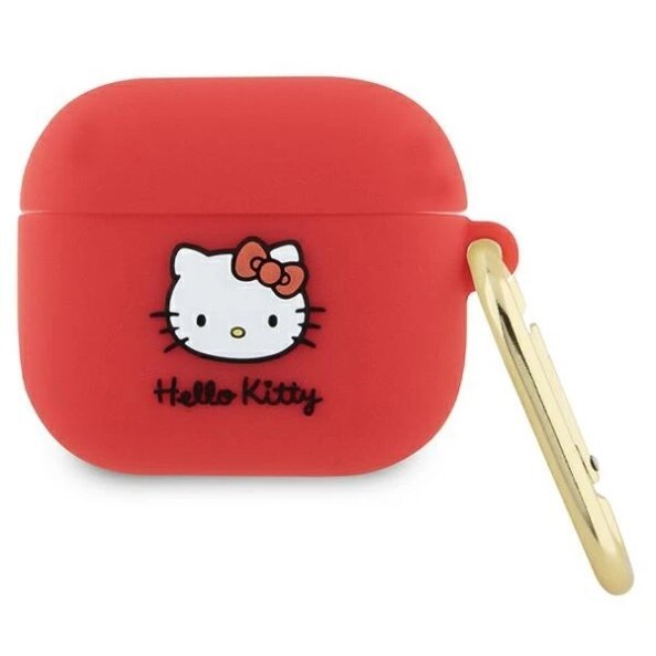 Husa Hello Kitty 3D Kitty Head pentru Apple AirPods 3, Rosie