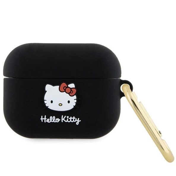 Husa Hello Kitty 3D Kitty Head pentru Apple AirPods Pro, Neagra