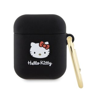 Husa Hello Kitty 3D Kitty Head pentru Apple AirPods Pro Series, Neagra