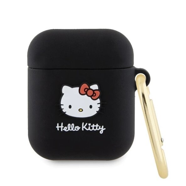 Husa Hello Kitty 3D Kitty Head pentru Apple AirPods Pro Series, Neagra