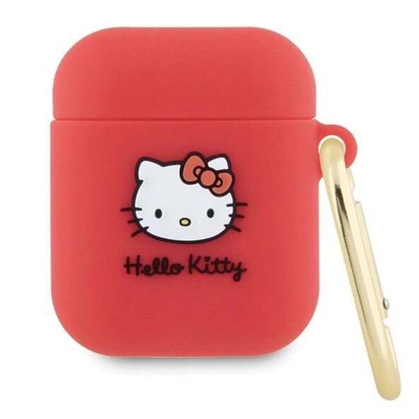 Husa Hello Kitty 3D Kitty Head pentru Apple AirPods Pro Series, Rosie