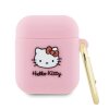 Husa Hello Kitty 3D Kitty Head pentru Apple AirPods Pro Series, Roz