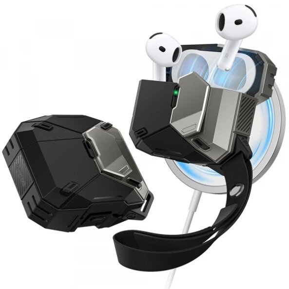 Husa i-Blason Matrix pentru Apple AirPods 4, Neagra