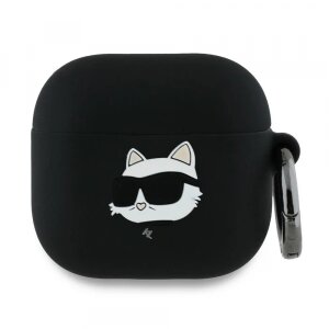 Husa Karl Lagerfeld 3D Choupette's Head pentru Apple AirPods 4, Neagra