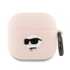 Husa Karl Lagerfeld 3D Choupette's Head pentru Apple AirPods 4, Roz