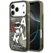 Husa MagSafe pentru Apple iPhone 17 Pro, Karl Lagerfeld, Liquid Glitter Choupette Logo, Neagra