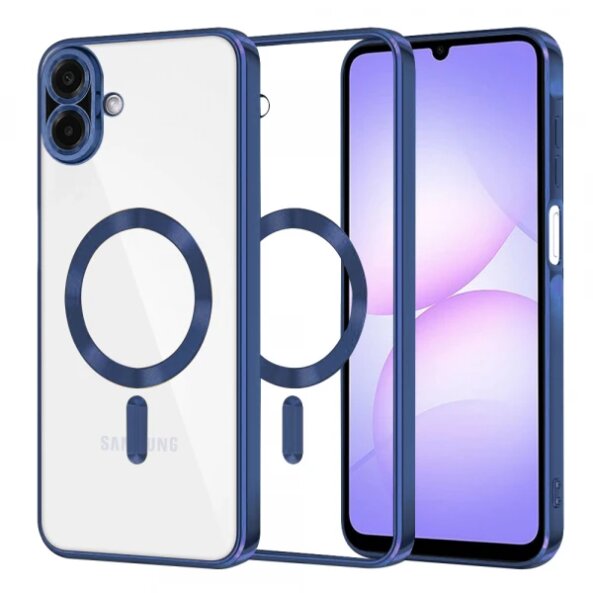 Husa MagSafe pentru Samsung Galaxy A07 4G A075, Techsuit, Luxury Crystal, Albastra