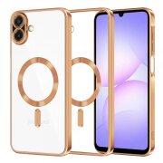 Husa MagSafe pentru Samsung Galaxy A07 4G A075, Techsuit, Luxury Crystal, Portocalie