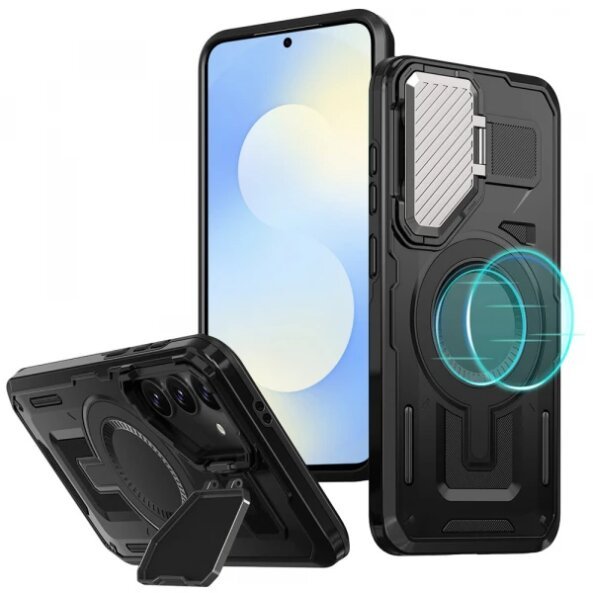 Husa MagSafe pentru Samsung Galaxy S25 FE, Techsuit, CamVault, Neagra