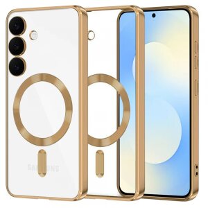 Husa MagSafe pentru Samsung Galaxy S25 FE, Techsuit, Luxury Crystal, Aurie