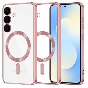 Husa MagSafe pentru Samsung Galaxy S25 FE, Techsuit, Luxury Crystal, Roz