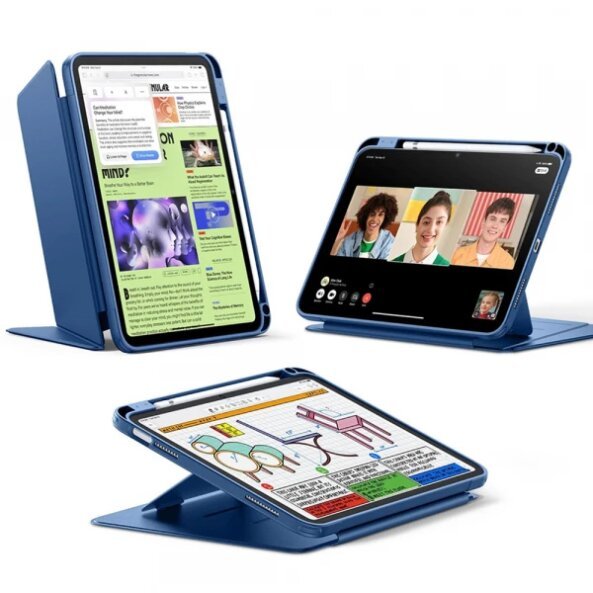 Husa pentru Apple iPad (2025) / (2022), ESR, Flip Hybrid with Pencil Holder, Albastra