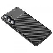 Husa pentru Samsung Galaxy S25 FE, Techsuit, CarbonFiber, Neagra