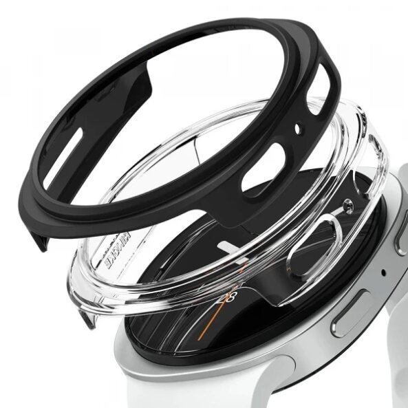 Husa Ringke Slim pentru Samsung Galaxy Watch8 Classic, Set 2 bucati, Neagra Mata