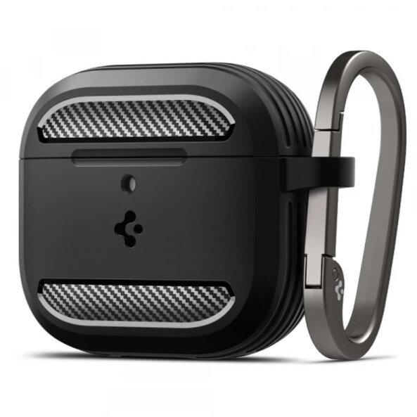 Husa Spigen Rugged Armor pentru Apple AirPods 4, Neagra Mata