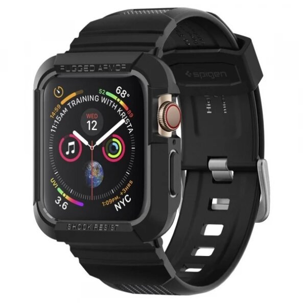 Husa Spigen Rugged Armor Pro pentru Apple Watch 44mm Series, Neagra
