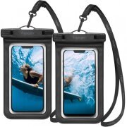 Husa Universala Waterproof pentru Telefon max. 3.5inch - 7inch, Spigen, A601, Set 2 bucati, Neagra