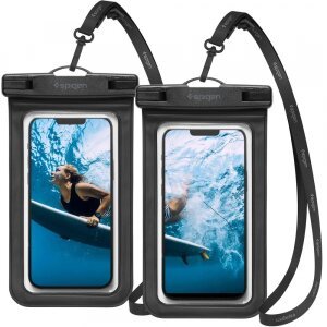 Husa Universala Waterproof pentru Telefon max. 3.5inch - 7inch, Spigen, A601, Set 2 bucati, Neagra