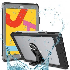 Husa Waterproof pentru Apple iPad 10.2 (2021) / 10.2 (2020) / 10.2 (2019), ShellBox, Neagra