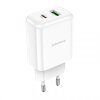 Incarcator Retea USB Borofone BN4 Potential, Quick Charge, 20W, 1 X USB - 1 X USB Tip-C, Alb 