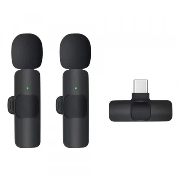 Lavaliera Techsuit LW2, USB-C, Set 2 bucati, Neagra