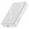 Baterie Externa Wireless Baseus Magnetic Mini, 10000mAh, 30W, PD + FQI, 1 x QI - 1 x USB-C, Alba PPCX110202 