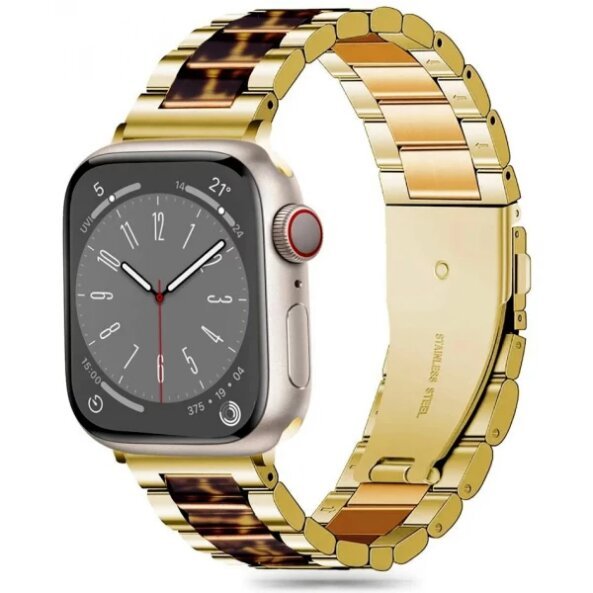 Curea Tech-Protect Modern Leopard pentru Apple Watch 42mm / 41mm / 40mm Series, Aurie 